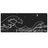 Porge Gamer Mouse Pad 70x30 Mouse Pad XXL Büyük Oyuncu Kanagawa Mousepad (Black Kanagawa, 70x30 cm 3mm kalınlık)