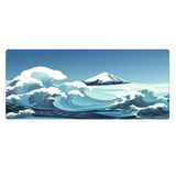 Porge Gamer Mouse Pad 80x30 Mouse Pad XXL Büyük Oyuncu Ofis Mouse Altlığı Mousepad (Mavi Kanagawa, 80x30 cm 3mm kalınlık)