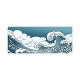 Porge Gamer Mouse Pad 90X40 Mouse Pad Xxl Büyük Oyuncu Mousepad (Blue Wave, 90X40 cm 3mm Kalınlık) - Ahşap