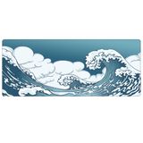Porge Gamer Mouse Pad 90x40 Mouse Pad XXL Büyük Oyuncu Mousepad (Blue Wave, 90x40 cm 3mm kalınlık)