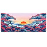 Porge Gamer Mouse Pad 90x40 Mouse Pad XXL Büyük Oyuncu Renkli Mousepad (Renkli Kanagawa, 90x40 cm 3mm kalınlık)
