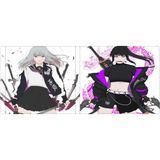 PORGE Gamer Samurai Gri Mor 90x40 XXL Büyük Oyuncu Mouse Pad