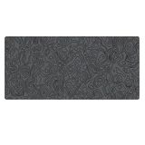 Porge Gaming Mouse Pad 120x60 cm XXXL Büyük Dikişli Kenar Speed Oyuncu Mouse Pad(Topographic Black) (Gray Lines)