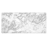 Porge Gaming Mouse Pad 120x60 cm XXXL Büyük Dikişli Kenar Speed Oyuncu Mouse Pad(Topographic Black) (White Topography)