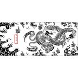 Porge Gaming Mouse Pad 70X30, 90X40 Mouse Pad Xxl Büyük Dikişli Oyuncu Mouse Pad Speed Mousepad (White Dragon, 80X30 Cm) - Açık Gri