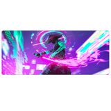 Porge Gaming Mouse Pad 70x30 Mouse Pad XL Büyük Oyuncu Mouse Pad Speed Mousepad (Neon Samurai, 70x30 cm (3mm kalınlık))