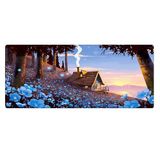 Porge Gaming Mouse Pad 80x30 Mouse Pad XXL Büyük Oyuncu Ofis Mause Pad Mousepad (Blue House, 80x30 cm)