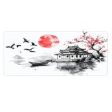 Porge Gaming Mouse Pad 80x30 Mouse Pad XXL Büyük Oyuncu Ofis Mause Pad Mousepad (Moon and Birds, 80x30 cm)
