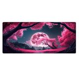 Porge Gaming Mouse Pad 80x30 Mouse Pad XXL Büyük Oyuncu Ofis Mause Pad Mousepad (Pink Moon, 80x30 cm)