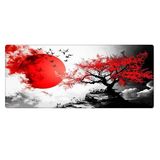 Porge Gaming Mouse Pad 80x30 Mouse Pad XXL Büyük Oyuncu Ofis Mause Pad Mousepad (Red Tree, 80x30 cm)