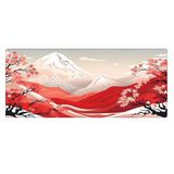 Porge Gaming Mouse Pad 80x30 Mouse Pad XXL Büyük Oyuncu Ofis Mause Pad Mousepad (Red Wave, 80x30 cm)