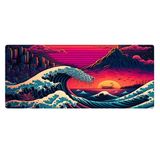 Porge Gaming Mouse Pad 90x40 Mouse Pad XXL Büyük Oyuncu Mouse Pad Speed Mousepad (Rainbow Wave, 90x40 cm (3mm kalınlık))