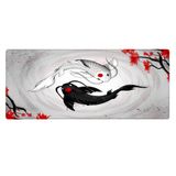 Porge Gaming Mouse Pad 90x40 Mouse Pad XXL Büyük Oyuncu Mouse Pad Speed Mousepad (White and Black Koi, 90x40 cm (3mm kalınlık))
