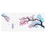 Porge Gaming Sakura Mouse Pad 70x30 Cherry Blossom Mouse Pad XXL Büyük Oyuncu Mouse Altlığı Kiraz Çiçeği Mousepad (Beyaz-Gökkuşağı, 70x30 cm 3mm kalınlık)