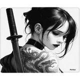 Porge Geishira Special Edition Speed Mouse Pad 48X40 cm E-Sports Mouse Pad - 480x400x4 mm - Speed - Açık Beyaz - Gri
