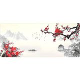 PORGE Kırmızı Çiçekli 90x40 Oyuncu Mouse Pad