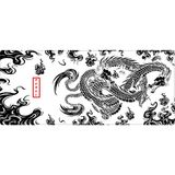 Porge Pro Gaming Mouse Pad 70X30 Dragon Mause Pad Xl Büyük Oyuncu Mousepad Kenar Dikişli Yıkanabilir Speed Mause Pad - 70x30 CM - Beyaz