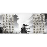Porge Pro Gaming Mouse Pad 70X30 Samurai Mouse Pad Xl Büyük Oyuncu Mousepad Kenar Dikişli Yıkanabilir Speed Mause Pad - Açık Gri