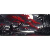 Porge Pro Gaming Mouse Pad 80X30 Samurai Mouse Pad Xl Büyük Oyuncu Mousepad Kenar Dikişli Yıkanabilir Speed Mause Pad - Füme