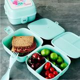 Porky 4 Bölmeli Çatallı Beslenme Kabı - G400 - 1 - Çok Renkli