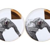 Porland 04ALM005138 20 cm Wild Life Elephant Düz Tabak