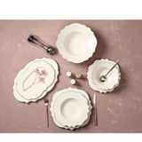 Porland 04ALM007027 Vintage Platin 58 Parça 12 Kişilik Yemek Takımı