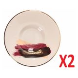 Porland 04ALM008504 Dash Desen 11 cm 2'li Çay Tabağı