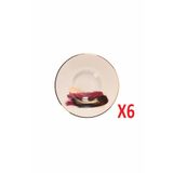 Porland 04ALM008504 Dash Desen 11 cm 6'lı Çay Tabağı