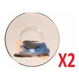 Porland 04ALM008506 Dash Desen 11 cm 2'li Çay Tabağı