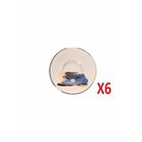 Porland 04ALM008506 Dash Desen 11 cm 6'lı Çay Tabağı