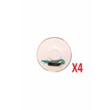 Porland 04ALM008508 Dash Desen 11 cm 4'lü Çay Tabağı