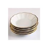Porland 6'lı Porselen Çay Tabağı Gold Yaldızlı 11 Cm - 04por002031 Beyaz