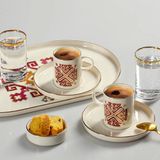 Porland Arabesque Desen 6 2 Kişilik 8 Parça Kahve İkram Takımı