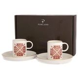 Porland Arabesque Desen 6 2 Kişilik 85 cc Kahve Takımı