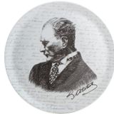 Porland Atatürk Desen4 32 cm Duvar Tabağı