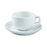 Porland Bella Beyaz 116 cc Tabaklı Çay Fincanı