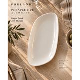Porland Beyaz Kayık Tabak Porselen Meze Sunum Tabağı - Perspective 22 cm