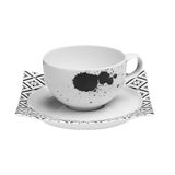 Porland Black Touch Desen 4 200 cc Tabaklı Çay Fincanı