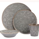 Porland Christina Seasons Koyu Gri 4 Parça Tek Kişilik Yemek Takımı