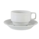 Porland Collet Beyaz 150 cc Tabaklı Çay Fincanı