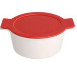 Porland Cookland İndüksiyonlu 1.3 lt Porselen Kırmızı Kapaklı Derin Tencere