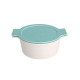 Porland Cookland İndüksiyonlu 1.4 lt Porselen Turkuaz Kapaklı Derin Tencere
