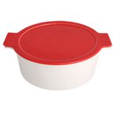 Porland Cookland İndüksiyonlu 2.1 lt Porselen Kırmızı Kapaklı Derin Tencere