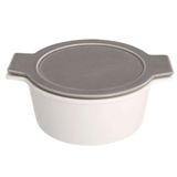 Porland Cookland Isıya Dayanıklı 1.3 lt Porselen Koyu Gri Kapaklı Derin Tencere