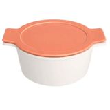 Porland Cookland Isıya Dayanıklı 1.3 lt Porselen Turuncu Kapaklı Derin Tencere