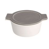 Porland Cookland Isıya Dayanıklı 1.4 lt Porselen Koyu Gri Kapaklı Derin Tencere