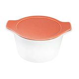 Porland Cookland Isıya Dayanıklı 1.4 lt Porselen Turuncu Kapaklı Derin Tencere