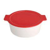 Porland Cookland Isıya Dayanıklı 2.1 lt Porselen Kırmızı Kapaklı Derin Tencere