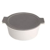 Porland Cookland Isıya Dayanıklı 2.1 lt Porselen Koyu Gri Kapaklı Derin Tencere