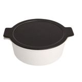 Porland Cookland Isıya Dayanıklı 2.1 lt Porselen Siyah Kapaklı Derin Tencere